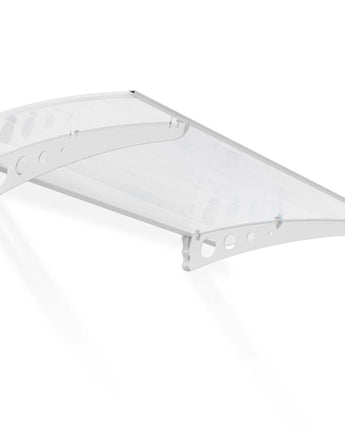 Lyra 1.4m x 0.9m Door Canopy - White Aluminium Frame & Twinwall Polycarbonate