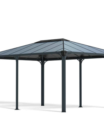 Martinique Garden Gazebo in Grey Aluminium with Polycarbonate Roof