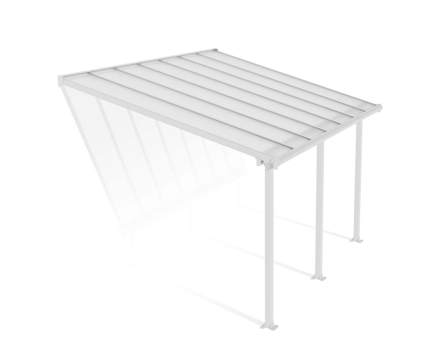 Olympia Patio Cover 3m x 4.3m - White Aluminium Frame & Clear Polycarbonate