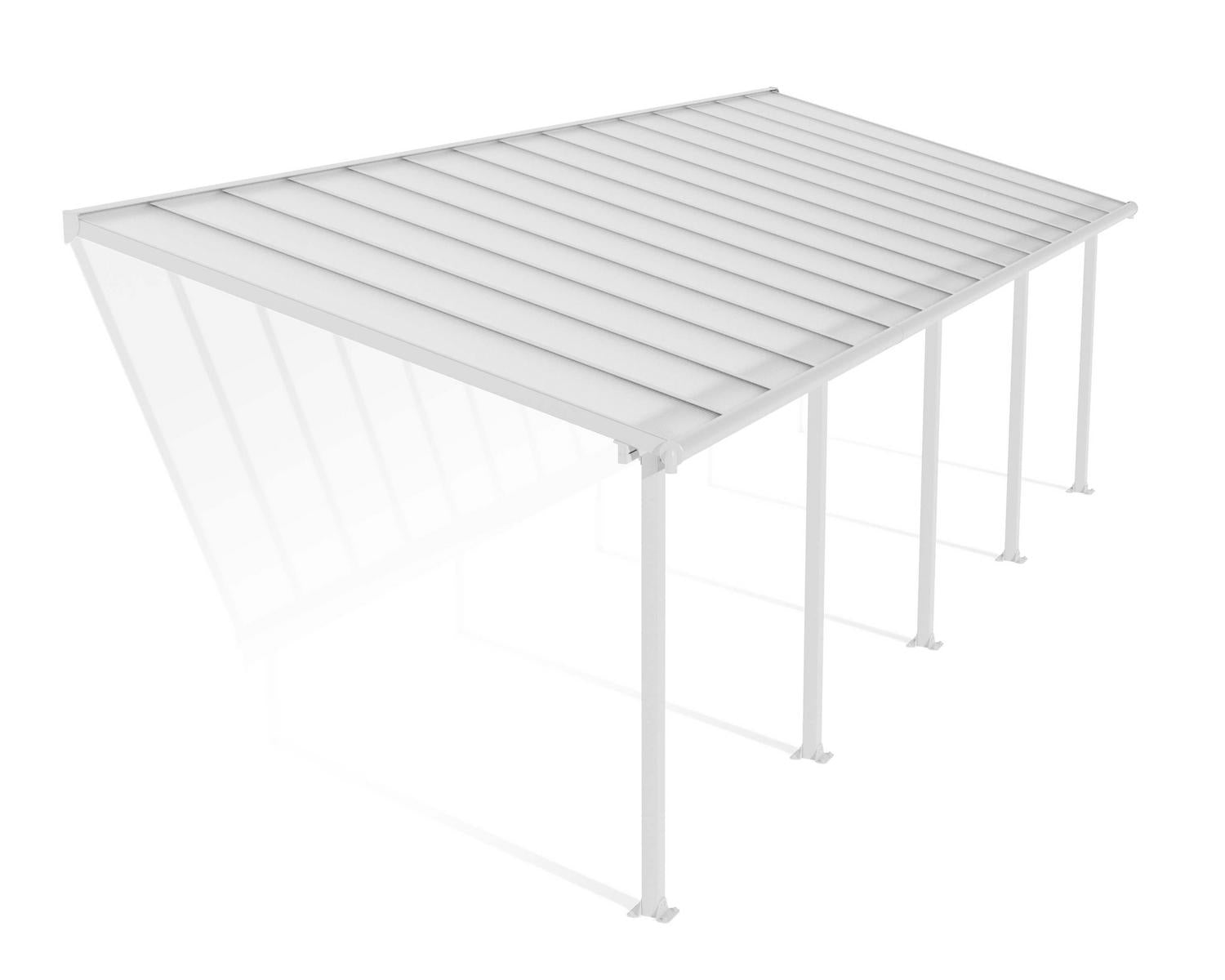 Olympia Patio Cover 3m x 9.2m - White Aluminium Frame & Clear Polycarbonate