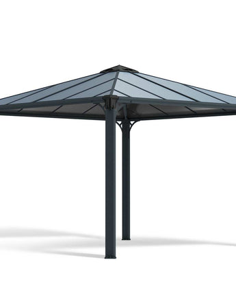 Palermo Garden Gazebo in Grey Aluminium with Polycarbonate Roof
