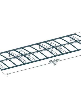 Herald 6.7m x 1.4m Door Canopy - Grey Aluminium Frame & Twinwall Polycarbonate