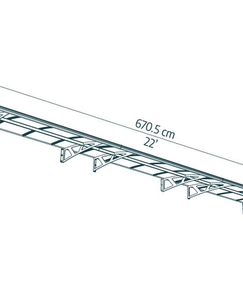 Amsterdam 6.7m x 1.4m Door Canopy - Grey Aluminium Frame & Clear Polycarbonate