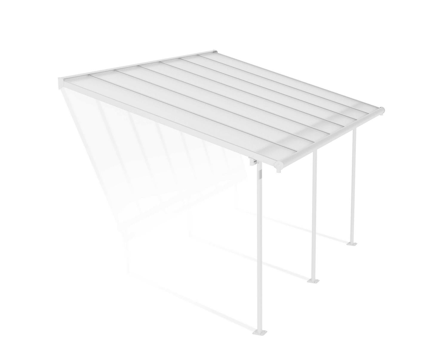 Sierra Patio Cover 3m x 4.3m - White Aluminium Frame & Clear Polycarbonate