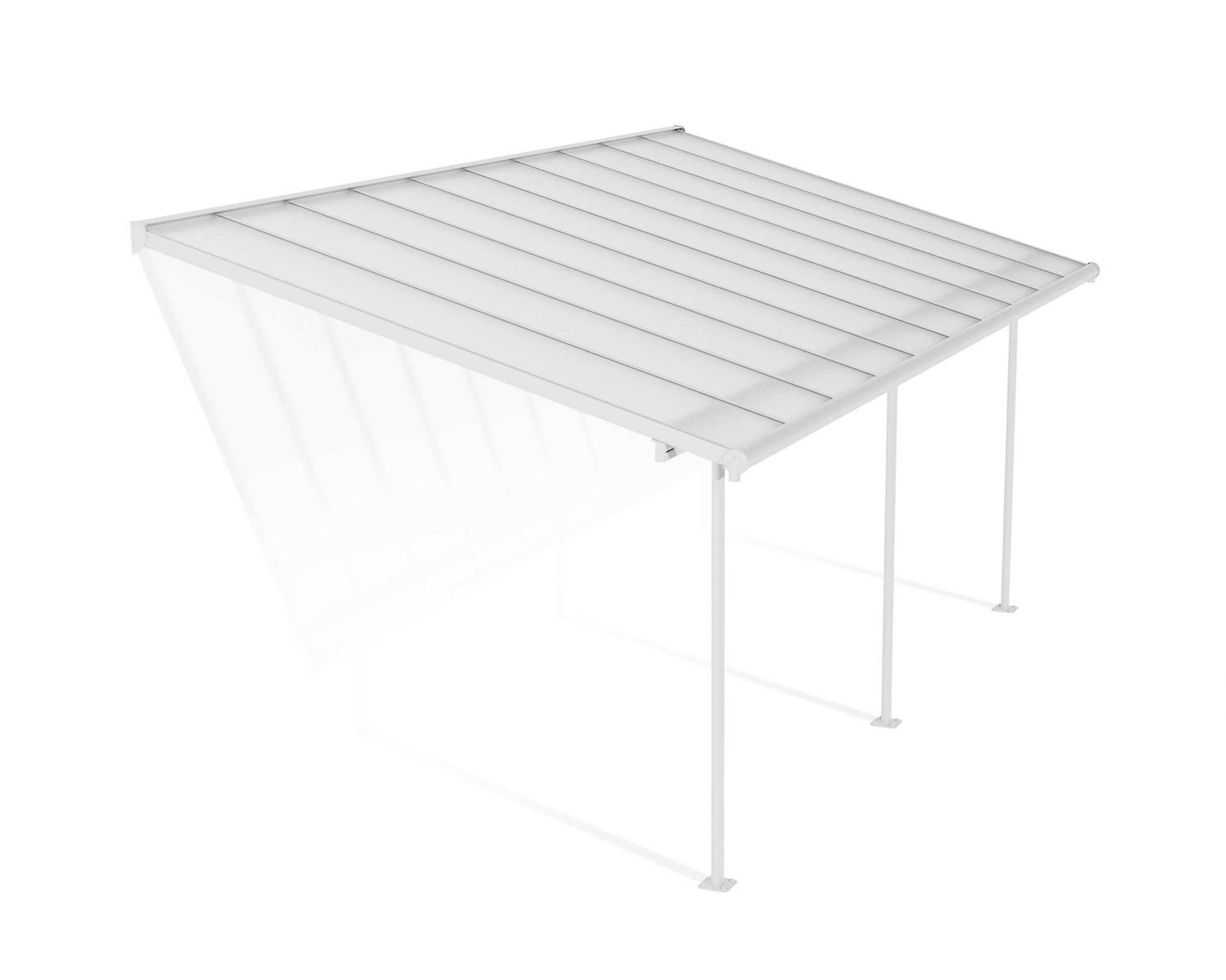 Sierra Patio Cover 3m x 6.2m - White Aluminium Frame & Clear Polycarbonate