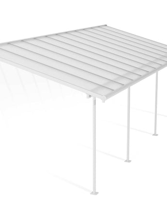 Sierra Patio Cover 3m x 7.4m - White Aluminium Frame & Clear Polycarbonate