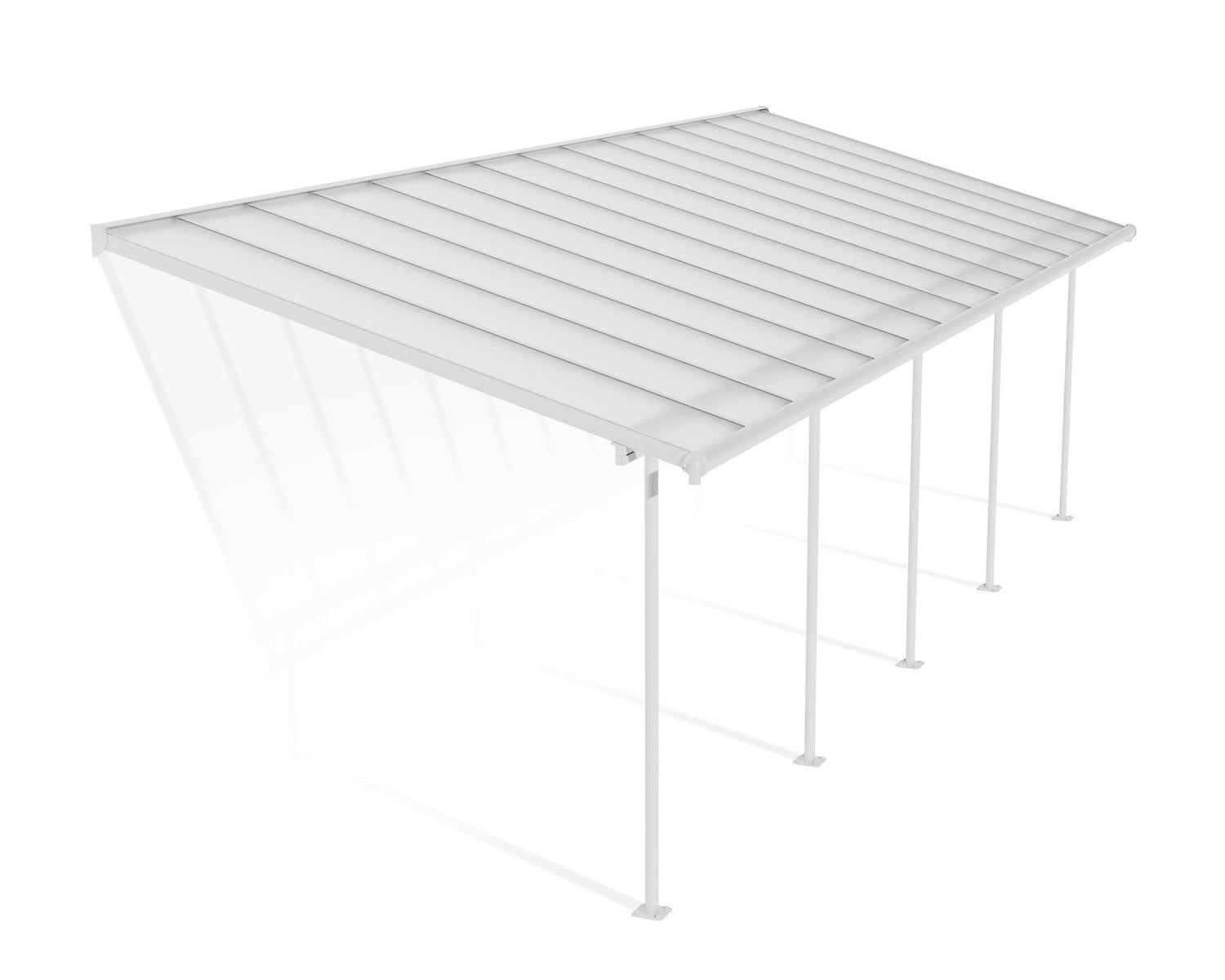 Sierra Patio Cover 3m x 8.6m - White Aluminium Frame & Clear Polycarbonate