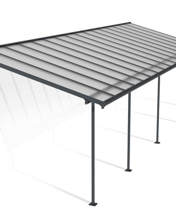 Sierra Patio Cover 3m x 9.2m - Grey Aluminium Frame & Clear Polycarbonate