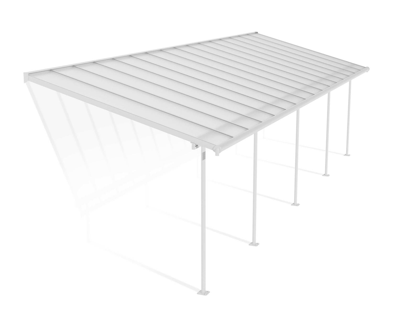 Sierra Patio Cover 3m x 9.2m - White Aluminium Frame & Clear Polycarbonate