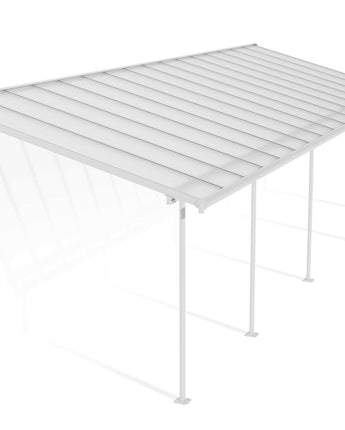 Sierra Patio Cover 3m x 9.2m - White Aluminium Frame & Clear Polycarbonate