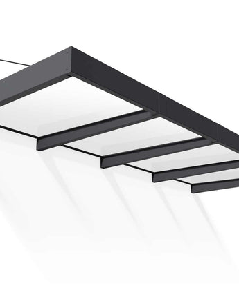 Sophia XL 3.79m x 1.4m Door Canopy - Grey Aluminium Frame & White Opal Panels