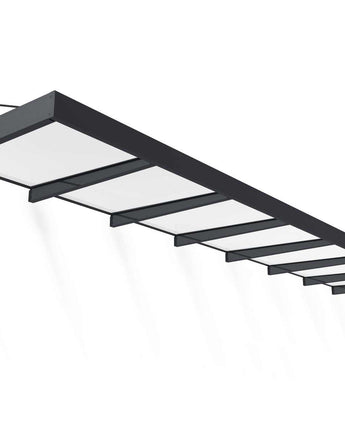 Sophia XL 6.60m x 1.4m Door Canopy - Grey Aluminium Frame & White Opal Panels