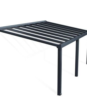 Stockholm Patio Cover 3.4m x 6m - Grey Aluminium Frame & Clear Polycarbonate
