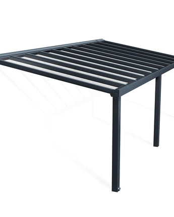 Stockholm Patio Cover 3.4m x 7.3m - Grey Aluminium Frame & Clear Polycarbonate
