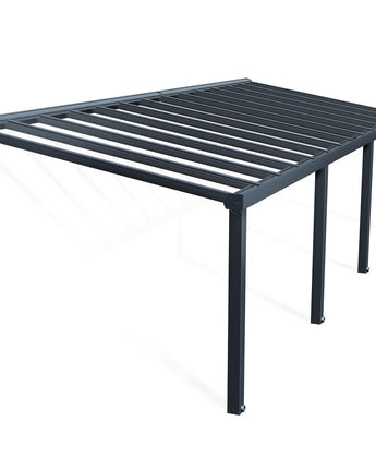 Stockholm Patio Cover 3.4m x 9.5m - Grey Aluminium Frame & Clear Polycarbonate