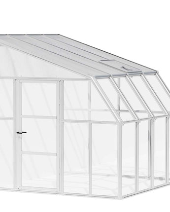 Sunroom 2.5m x 2.5m Lean to Conservatory - Aluminium White Frames & Hybrid Polycarbonate