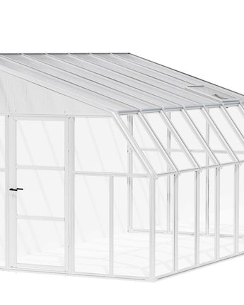 Sunroom 2.5m x 4m Lean to Conservatory - Aluminium White Frames & Hybrid Polycarbonate