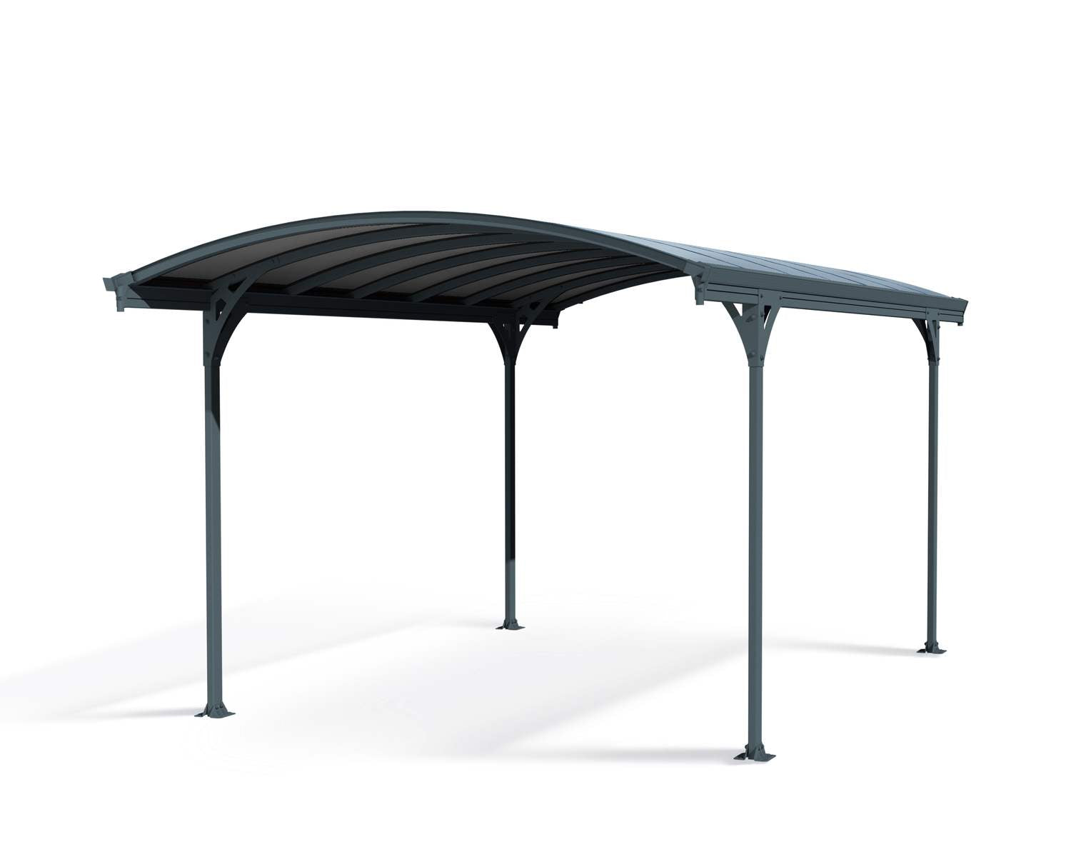 Vitoria 10' x 17' Carport - Grey Aluminium & Polycarbonate Roof Panels